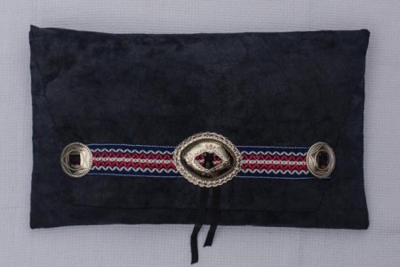 Suede Concho Clutch - navy